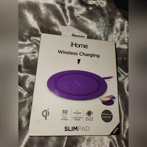 NEW iHome Wireless Charging Slim Pad, Purple, Smartphones, Electronics